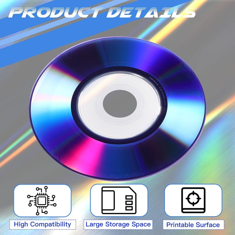 Copkim 50 Pieces 3 Inch Mini DVD-R Blank Discs 1.4 GB 1-4 X Recordable Media Disc Printable Mini DVD-R Blank Discs Media Disk for VCR Video Camera - Image 4